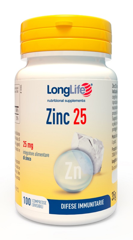 LONGLIFE ZINC 25MG 100 Compresse