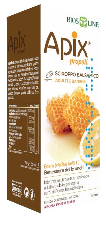 APIX SCIROPPO BALSAMICO 150 ML adulti e bambini con propoli e semi di pompelmo