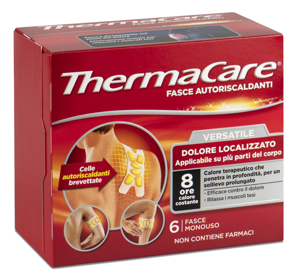 THERMACARE FASCIA AUTORISCALDANTE VERSATILE calore terapeutico 6 pezzi