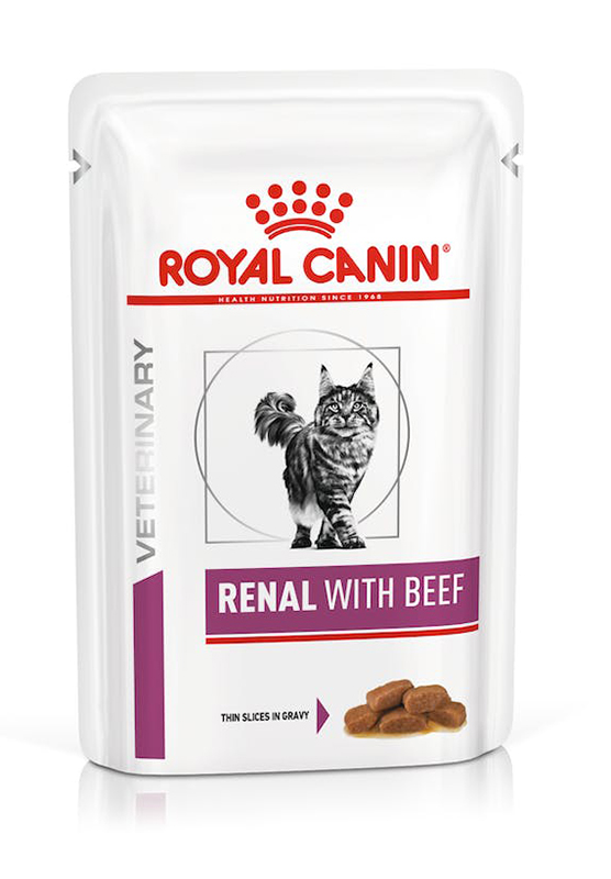VHN WET CAT RENAL BEEF 12X85G