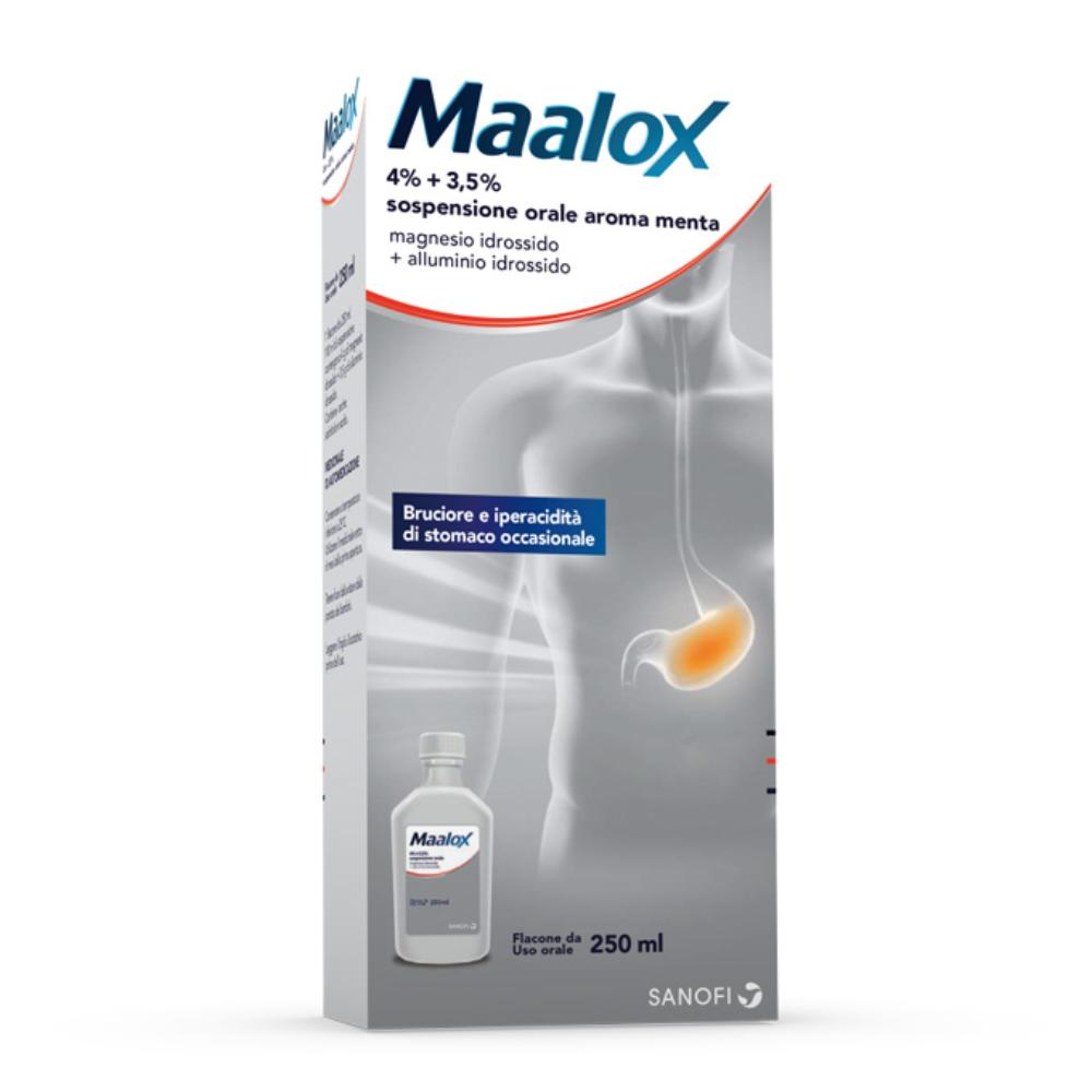 MAALOX OS SOSP 250ML 4+3,5% ME